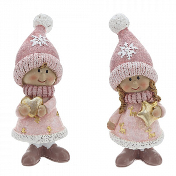 Фигурка декоративная "Мальчик/Девочка", 2в., L3,5 W3 H9