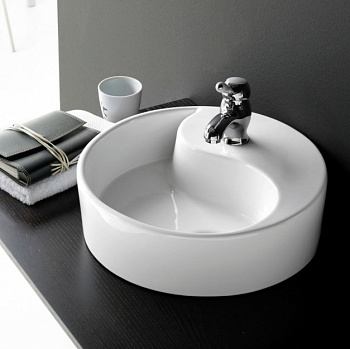 Раковина накладная BATHCO VIN YANG 0040B белый d400x140