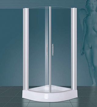 Комплект кабина душ.угловая с распаш.дверями FERBOX JUNO 90 хром 90x90x187cm поддон душ.90х90х18