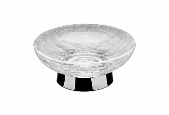 Мыльница настольная WINDISCH CRACKED CRYSTAL GLASS 92131CR хром d130h150