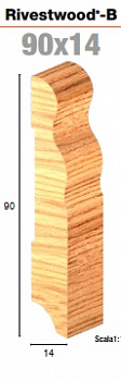 Плинтус Rivestwood-B 90х14мм,2,4м, шпон.венге 178/090B14/8