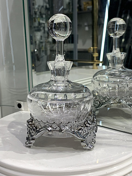 Баночка для парфюма настольная IL PARALUME MARINA SET CAMEO BA218/CR/TR хром h150d80