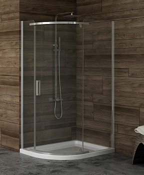 Ограждение душевое угловое с распашной дверью NEW TRENDY NEW KOMFORT K-0440 хром 1200x850x1950
