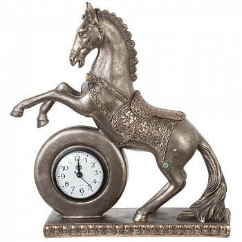 Фигурка декоративная "Лошадь" с часами (ААх1 н/п), L32 W9,5 H35 см