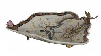Блюдо со стрекозой 33х25х9см Casaentera CE04-HC950HM/HX1447