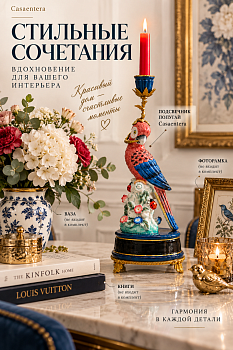 Подсвечник Попугай фарфор Casaentera 15х11х34 см CE04-31G2282/F1350HB/HFX2001