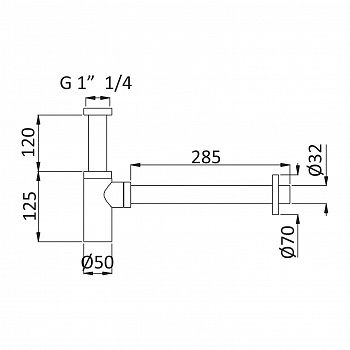 Сифон 1 1/4" BRUMA LUSA 137 000 1SR золото матовое