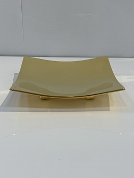 Мыльница настольная WINDISCH CRACKED CRYSTAL GLASS/BOX METAL 93110O золото 115х115h30