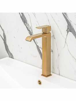 Смеситель для раковины BRUMA LINEA 182 210 1SR золото матовое