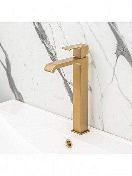 Смеситель для раковины BRUMA LINEA 182 210 1SR золото матовое