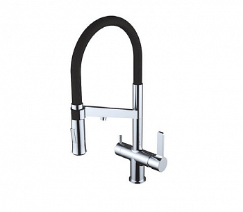 Смеситель для кухни с переключением на питьевую воду CLEVER CHEF WT 19 60729 хром/черный
