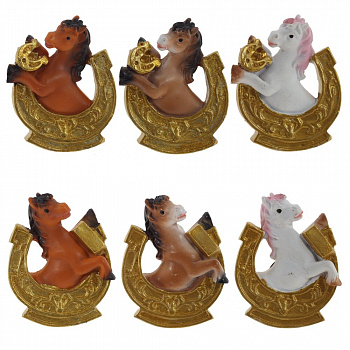 Магнит "Лошадка с подковой", L4,5 W1,5 H5,5 см, 6в.