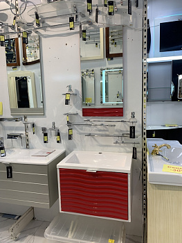 Комплект раковина с тумбой с зеркалом BATH AND KITCHEN PRAGA 10027RJ красный 600x400x400/400x800