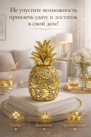 Золотой ананас на кофейном столике