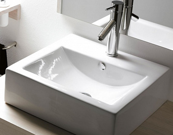 Раковина накладная/подвесная с переливом BATHCO BOLONIA 0010 белый 510x455x155
