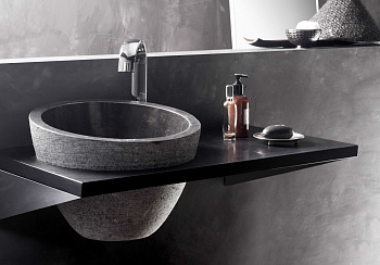 Раковина накладная BATHCO MIRAGE 00374 черный 400x230/300
