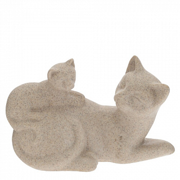 Фигурка декоративная "Кошка с котенком", L19 W9,5 H13 см