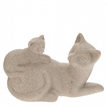 Фигурка декоративная "Кошка с котенком", L19 W9,5 H13 см