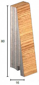 Плинтус Rivestwood Skuadro 80x16 мм, 2,4 м, шпон.орех каналетто 176/080K16/8
