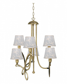 Светильник подвесной GGB FIOCCO P.TULLE-130 LP 0096-6F ONS  h500-1150 D550 матовый хром