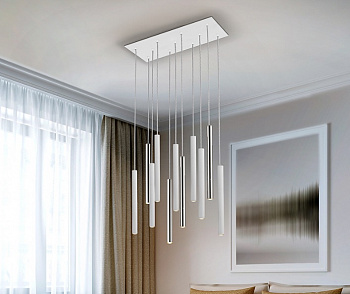 Светильник подвесной LED SCHULLER VARAS CHROME/WHITE 373378 610x250 h500/1400