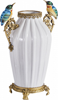 Ваза с птичками 26х19х41см Casaentera CE04-31G2717/A1224FHC/WHITE