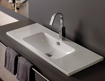 Раковина встроенная с переливом BATHCO CALIFORNIA 4030 белый 800x390x150
