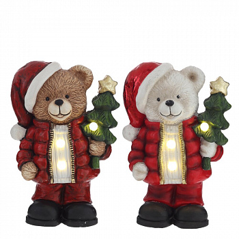 Фигурка декоративная с подсветкой "Медвежонок", L24,5 W14,5 H35,5, 2в.