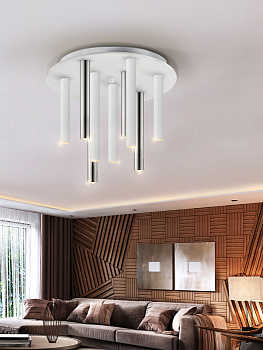 Светильник потолочный LED SCHULLER VARAS CHROME/WHITE 374026 d420х350h