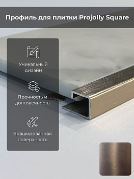 Профиль PROJOLLY SQUARE H=11мм алюм.щитков.титан L 2.7 м PJQSTS 11