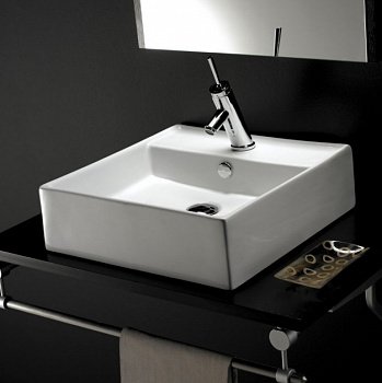 Раковина накладная/подвесная с переливом BATHCO TENERIFE 0017 белый 465x465x140