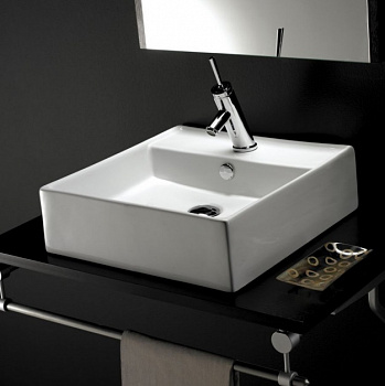 Раковина накладная/подвесная с переливом BATHCO TENERIFE 0017 белый 465x465x140