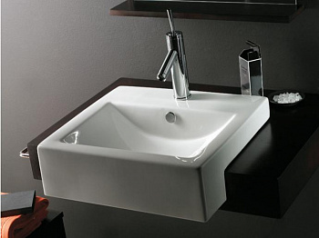 Раковина накладная/подвесная с переливом BATHCO MILAN 0045 белый 510x440x160