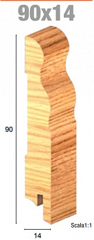 Плинтус Tratline Антик 90X14 мм, 2,4 м, шпон.браш. дуб 173/090B14/SA