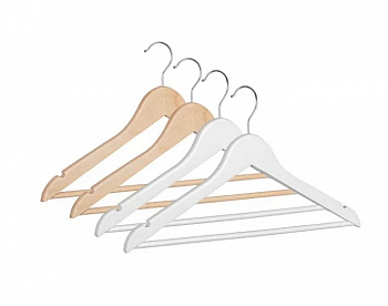 Вешалка набор 4 шт BIZZOTTO GRUCCIA CLOTH WHITE/NATURAL 0210840 445х12х225h