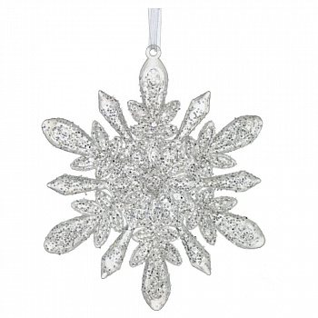 Украшение новогоднее "Снежинка", L13,5 W0,4 H13,5 см