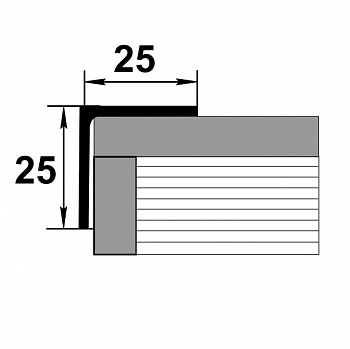 Профиль уголок 25*25*1,5 мм L=2,7м черный Уп 09-27.2700.515