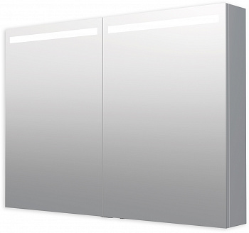 Шкафчик зеркальный подвесной с подсветкой INTEDOOR D ZS 100 1000x140x720 LED GREY WOOD серое дерево