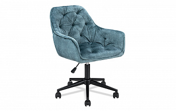 Кресло на колесиках Julius CE11-HOC-1002-LightVelvet-Blue зеленый 600х610х920