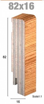 Плинтус Tratline-QC 82X16 мм, 2,4 м, шпон. дуб brenta bright 173082QC16510