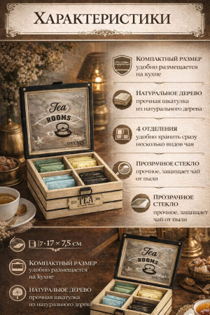 Характеристики деревянной чайной шкатулки