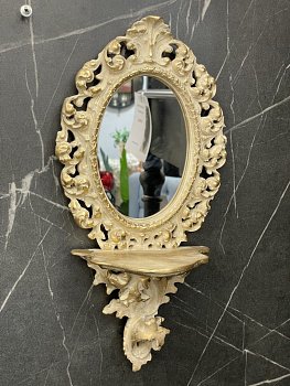 Зеркало с полочкой полисмолы золото Casaentera 18х9х35 см CE04-28-600