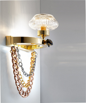 Светильник настенный IL PARALUME MARINA SET PANTHER L1910/ORO24KR золото 430x250x150