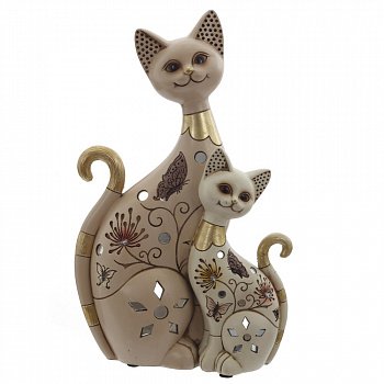 Фигурка декоративная "Кошка с котенком", L16 W7,5 H26,5 см