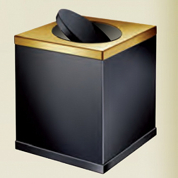 Бачок для мусора WINDISCH BLACK COLLECTION 89712NO чёрный/золото