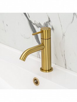 Смеситель для раковины BRUMA LEAF 167 010 2PR золото матовое PVD