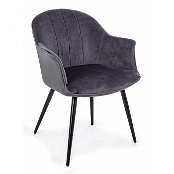 Кресло BIZZOTTO MARIE DARK GREY VELVET 0734294 650a - 650b - 830h - 500h1 - 655h2