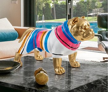 Фигура декоративная SCHULLER PITBULL TAISON GOLD/STRIPES 396637 350х730х410h