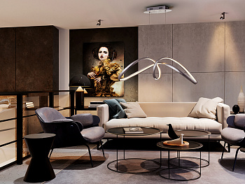 Светильник подвесной LED SCHULLER LIA SILVER 328319 850x280 h400/1200