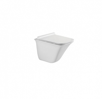 Унитаз подвесной безободковый с сиденьем микролифт BATHCO PIAMONTE 4556 белый 510x355x370